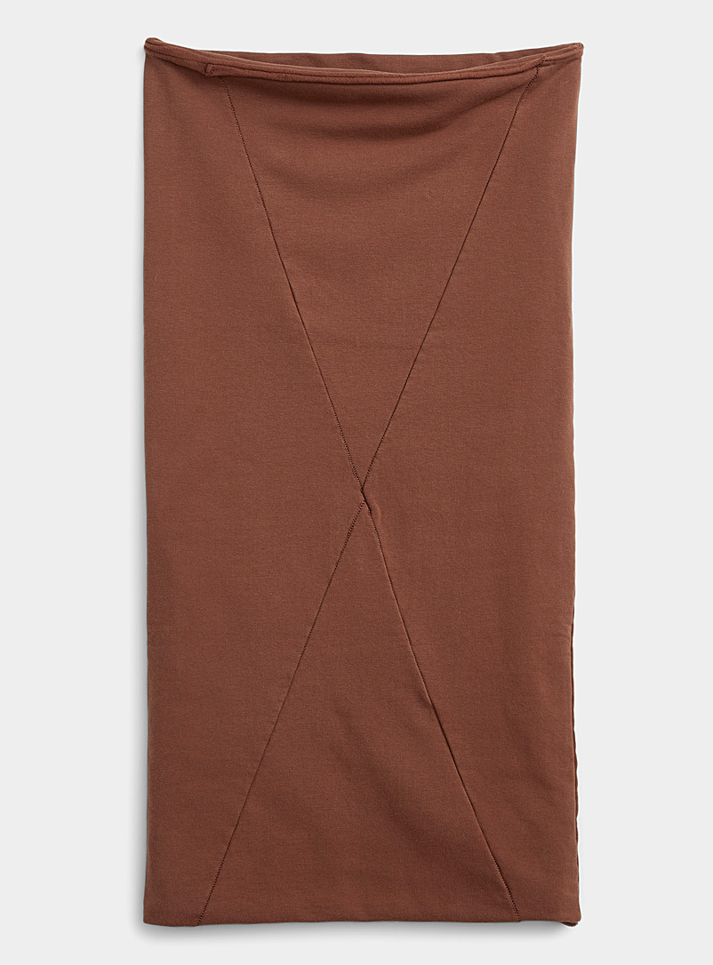 Thom/krom Brown Solid oversized tube scarf for men