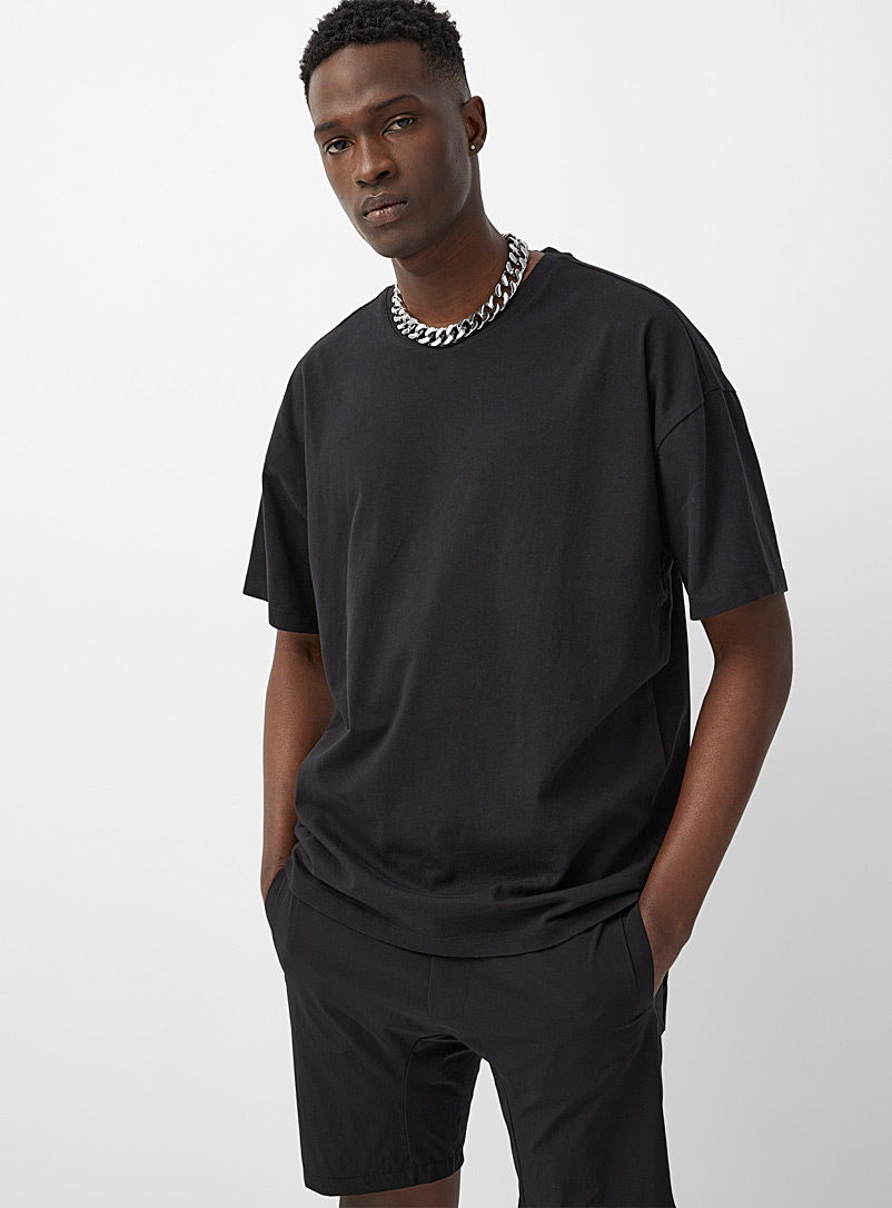 Thom/krom Black Oversized organic cotton T-shirt for men