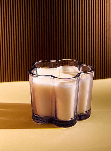 Floral container scented candle
