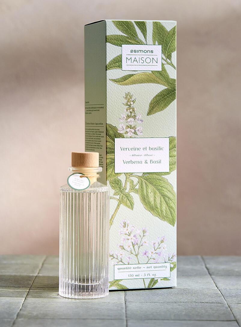 Verbena and basil grooved reed diffuser product image 2