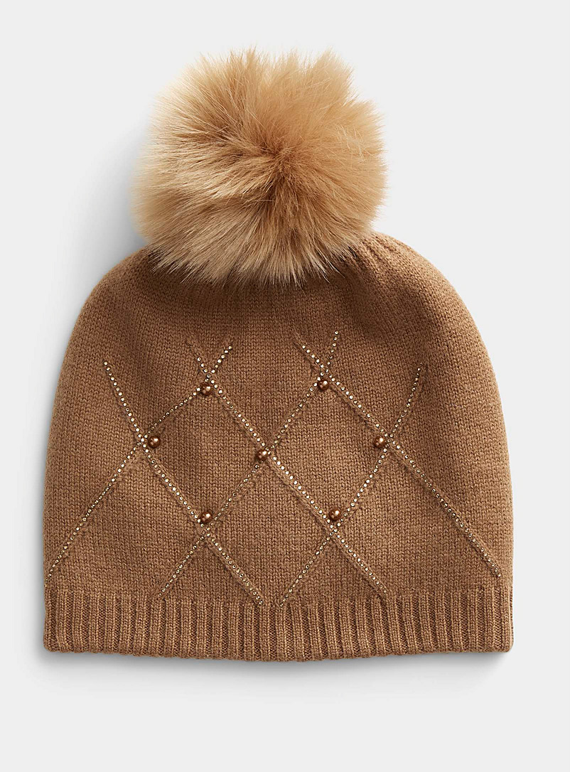 Mitchie's Honey Shimmery diamond and pearl tuque for women