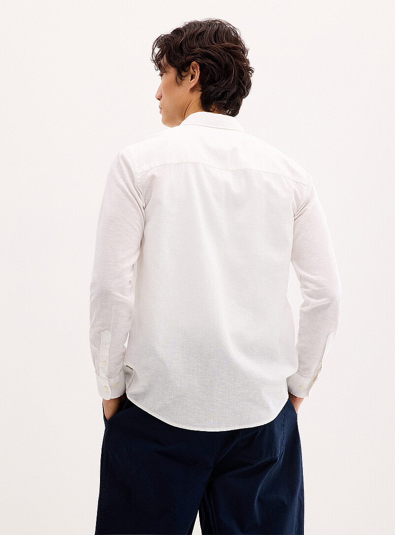 Only & Sons: La chemise lin uni Blanc pour homme