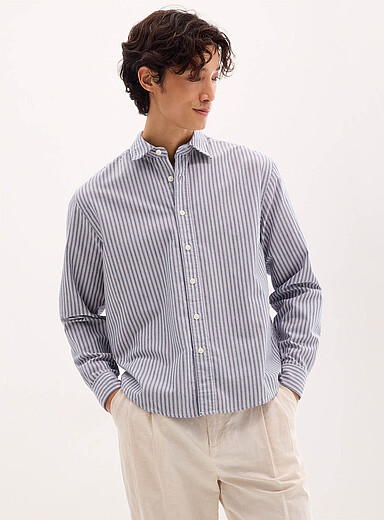 Only & Sons: La chemise rayures verticales fa&ccedil;on chambray Bleu pour homme
