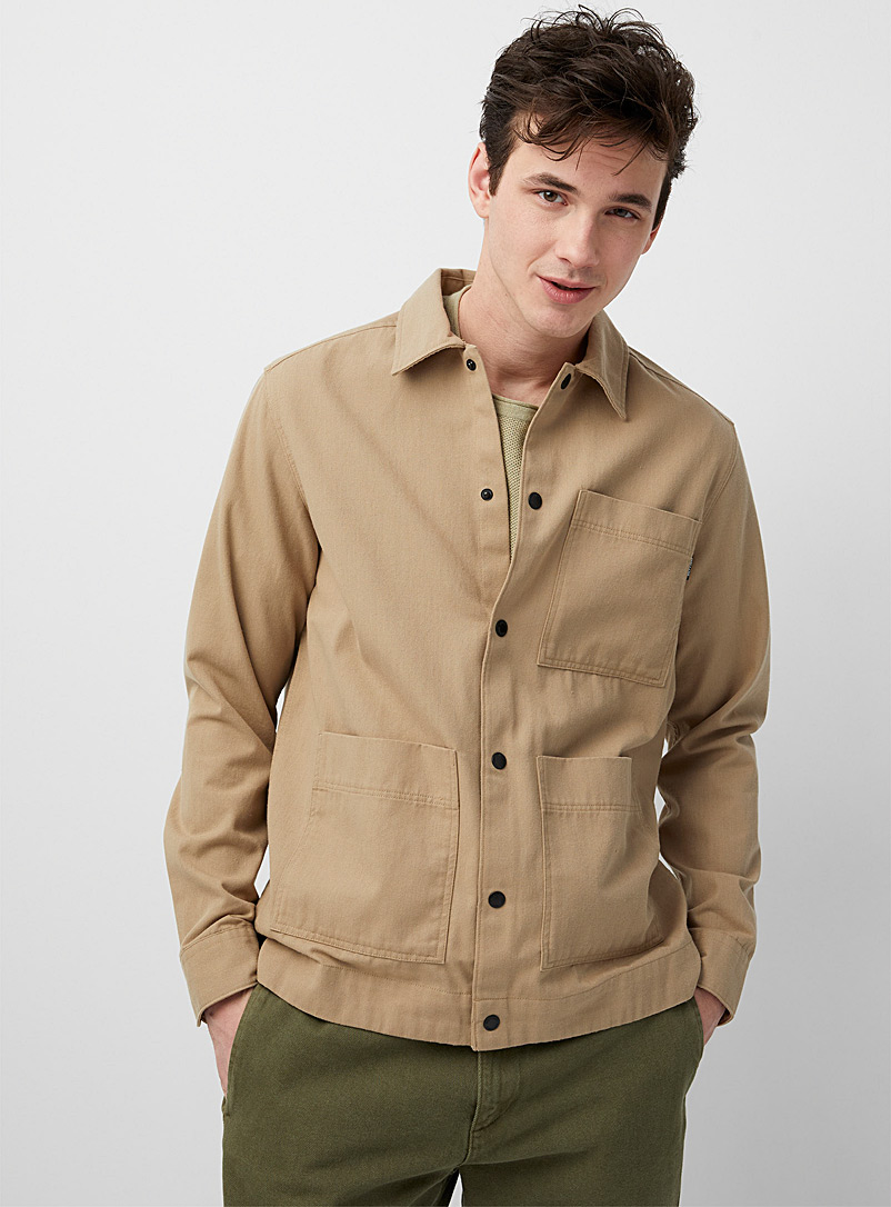 Only & Sons Sand Neutral workwear overshirt for men