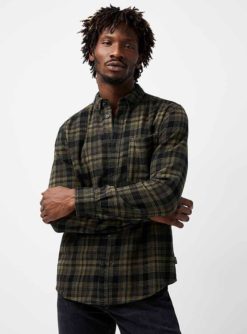Only & Sons: La chemise flanelle carreau moderne Vert à motif pour homme