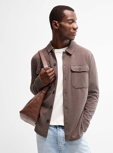 Twill jersey overshirt