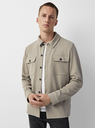 Only & Sons: La surchemise jersey serg&eacute; Beige pour homme