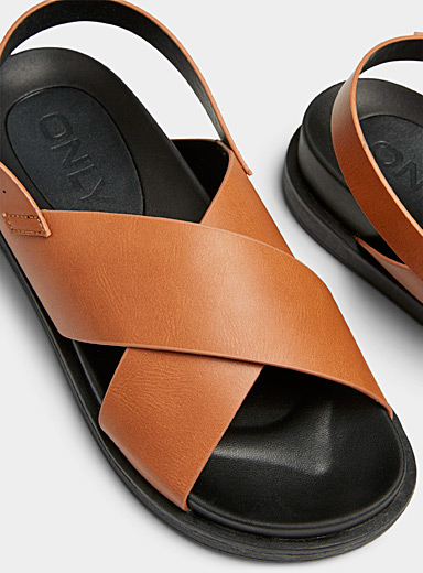 Criss-cross strap moulded sandals Women