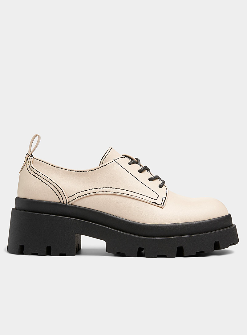 Only: La chaussure lacée plateforme Doja Femme Ivoire blanc os pour femme