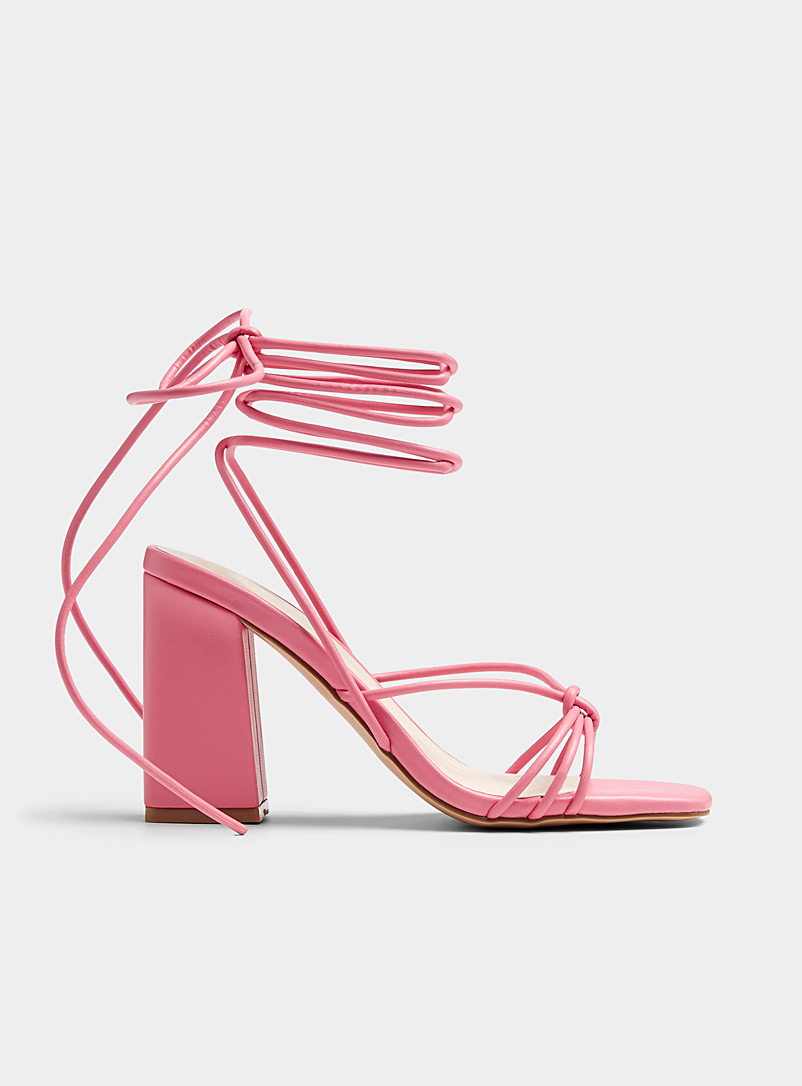 Only Pink Alyx laced ankle heeled sandals Women for women
