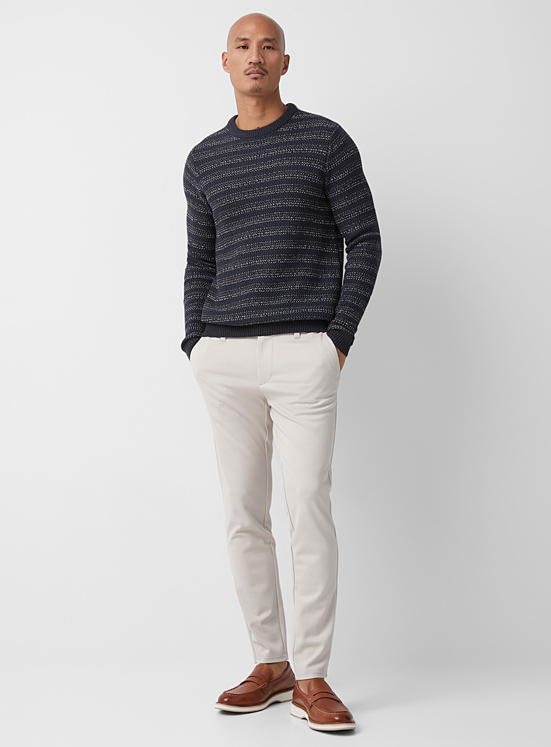 Only & Sons: Le pantalon tricot Mark Coupe étroite Beige crème pour homme