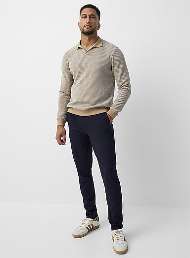 Only & Sons: Le pantalon tricot Mark <b>Coupe &eacute;troite</b> Bleu marine - Bleu nuit pour homme