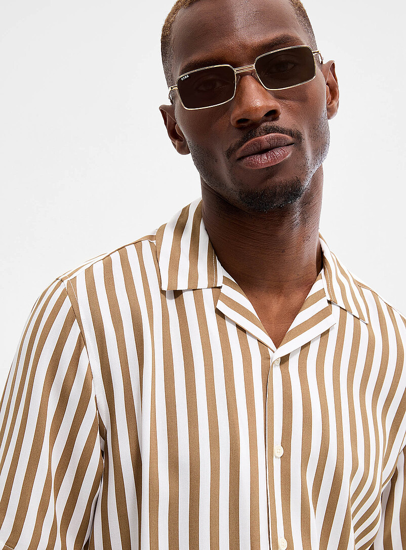 Only & Sons: La chemise l&eacute;g&egrave;re rayures nautiques <b>Coupe r&eacute;guli&egrave;re</b> Bleu pour homme