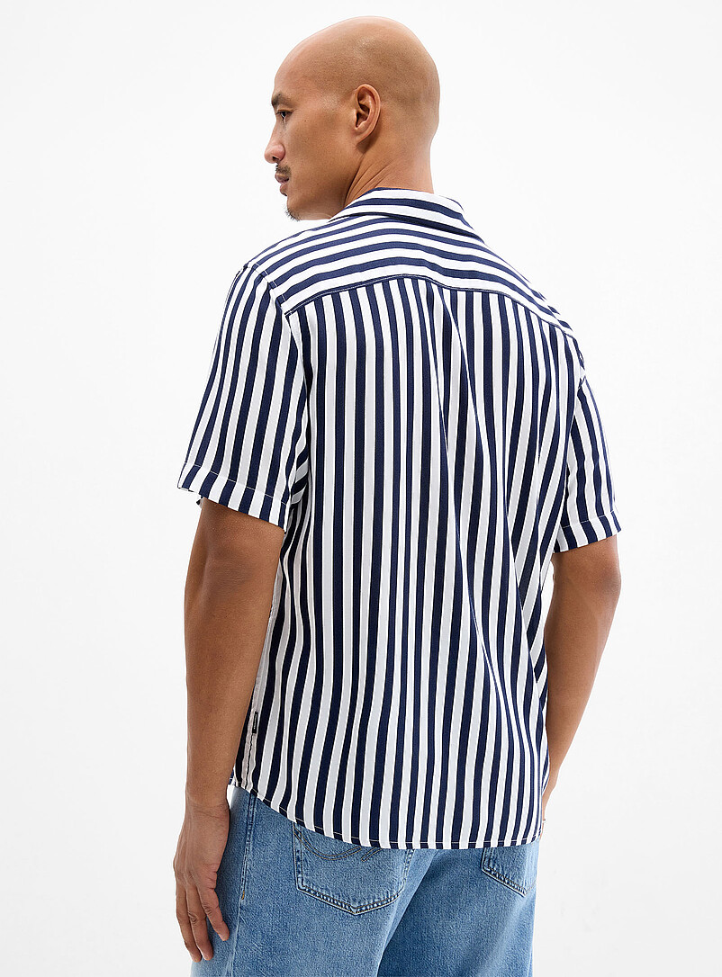Only & Sons: La chemise l&eacute;g&egrave;re rayures nautiques <b>Coupe r&eacute;guli&egrave;re</b> Bleu pour homme