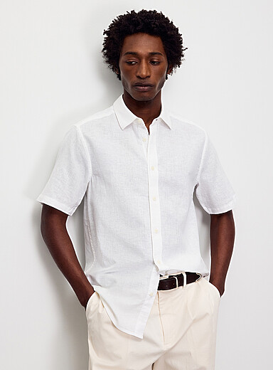 Cotton-linen lightweight shirt <b>Slim fit</b>