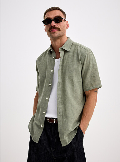 Cotton-linen lightweight shirt <b>Slim fit</b>