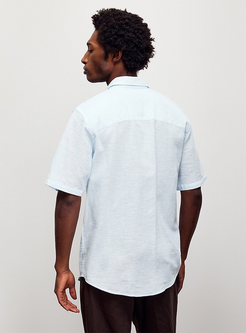 Only & Sons: La chemise l&eacute;g&egrave;re lin et coton <b>Coupe ajust&eacute;e</b> Blanc pour homme