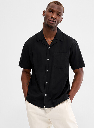 Poplin camp shirt <b>Relaxed fit</b>