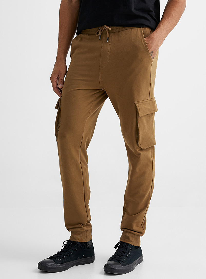 Only & Sons Fawn Terry-lined cargo joggers for men