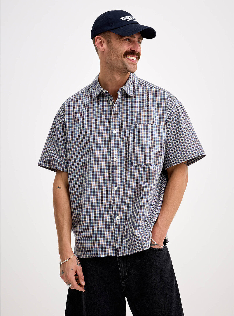 Only & Sons: La chemise petits carreaux Blanc cass&eacute; pour homme
