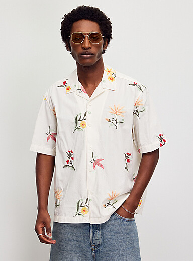 La chemise broderie botanique <b>Coupe relaxe</b>
