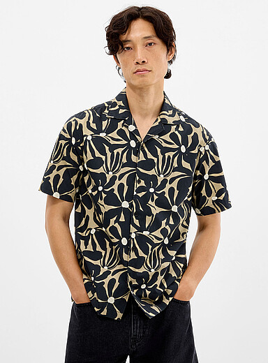 Exotic pattern camp shirt <b>Regular fit</b>