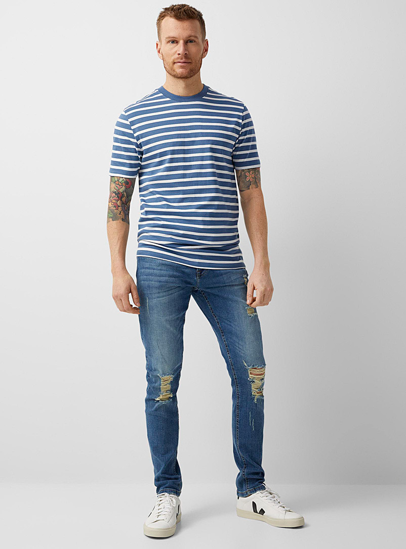 Only & Sons Blue Distressed Loom jean Slim fit for men