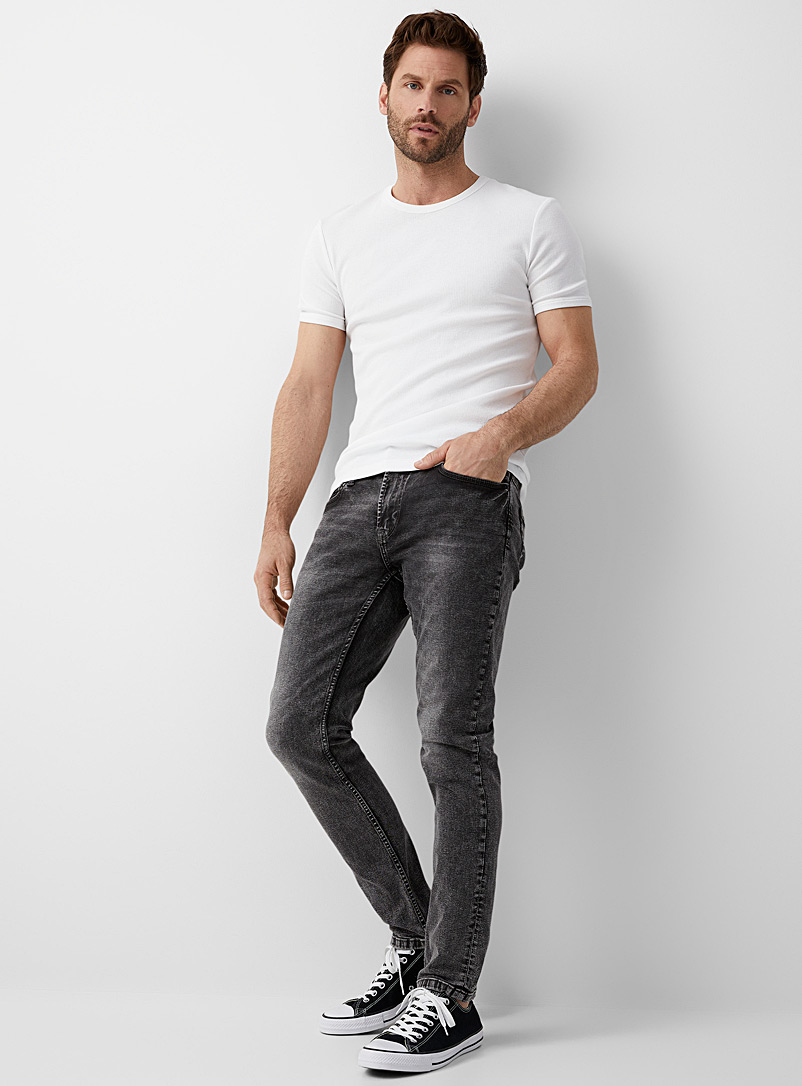 Only & Sons Grey Loom faded black jean Slim fit for men