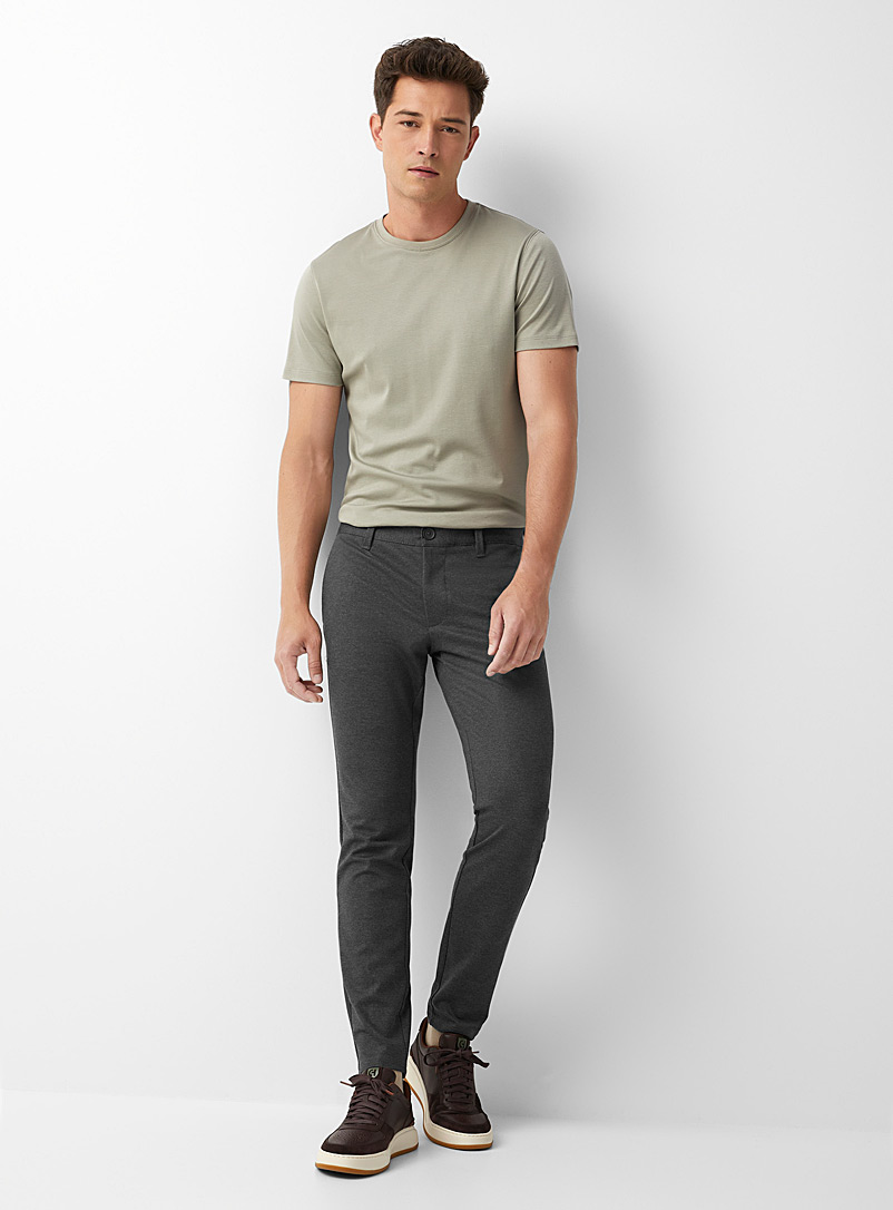Only & Sons Patterned Green Khaki herringbone pant Tapered fit for men