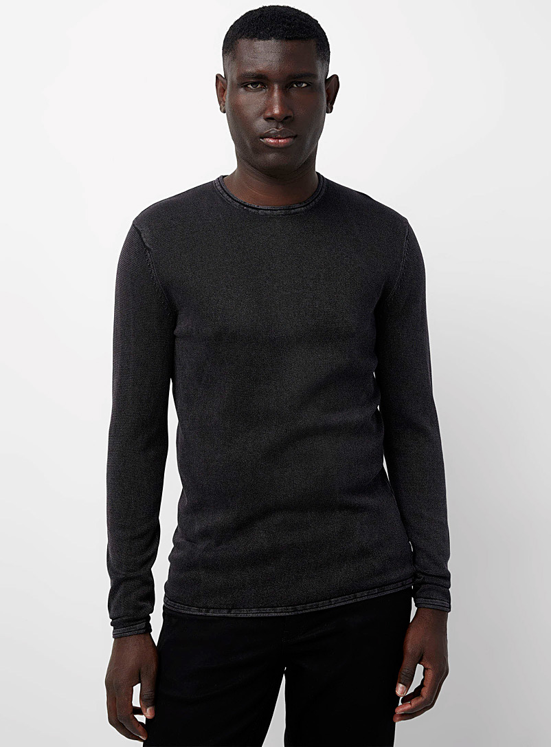 Only & Sons: Le chandail tricot délavé Noir pour homme