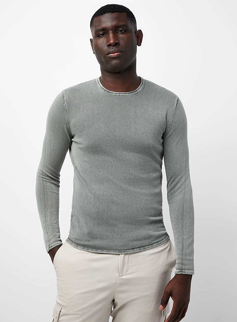 Only & Sons Charcoal Faded knit sweater for men