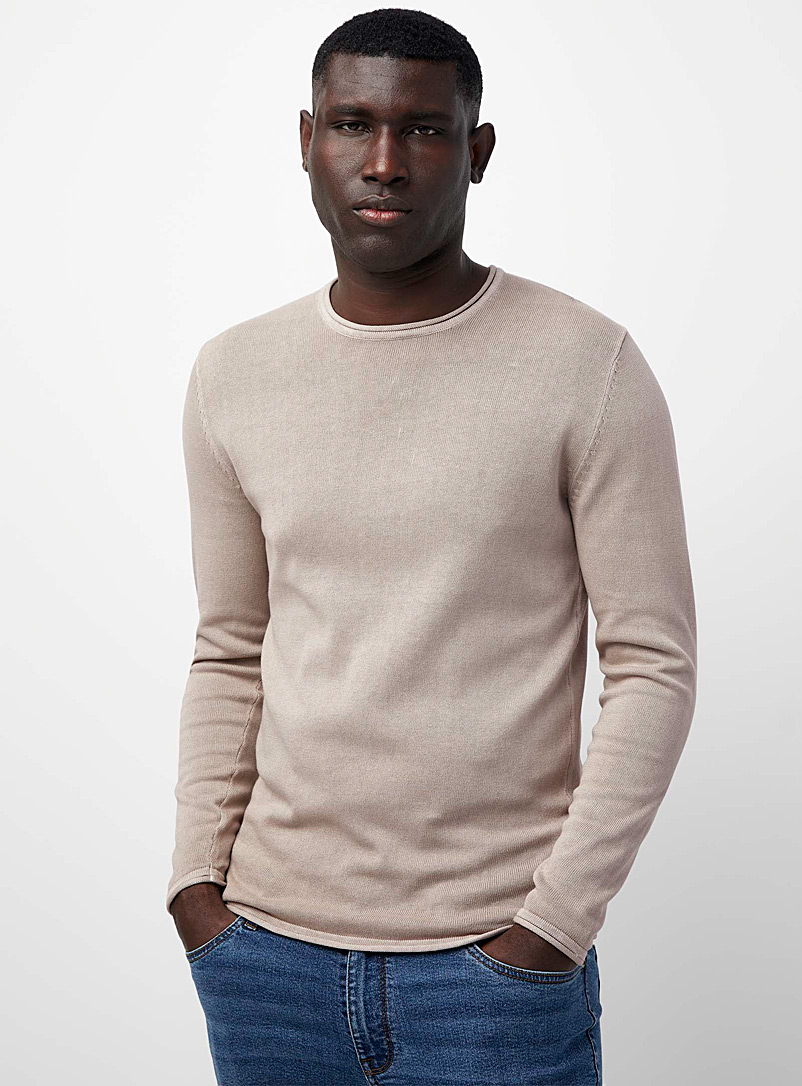 Only & Sons Beige Faded knit sweater for men