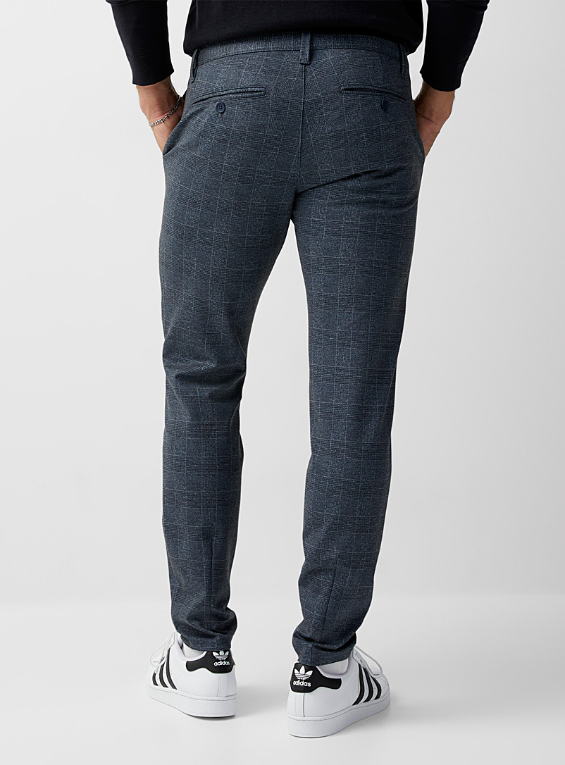 Only & Sons Grey Mark heathered check pant <b>Tapered fit</b> for men
