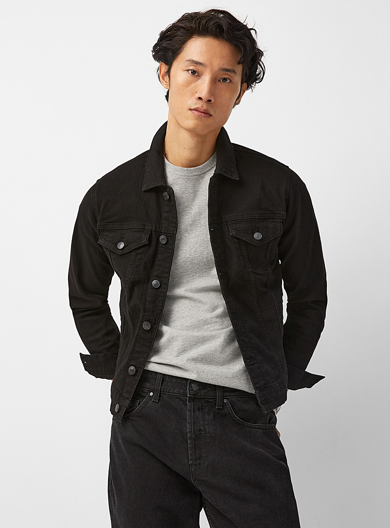 Only & Sons Black Stretch black jean jacket for men