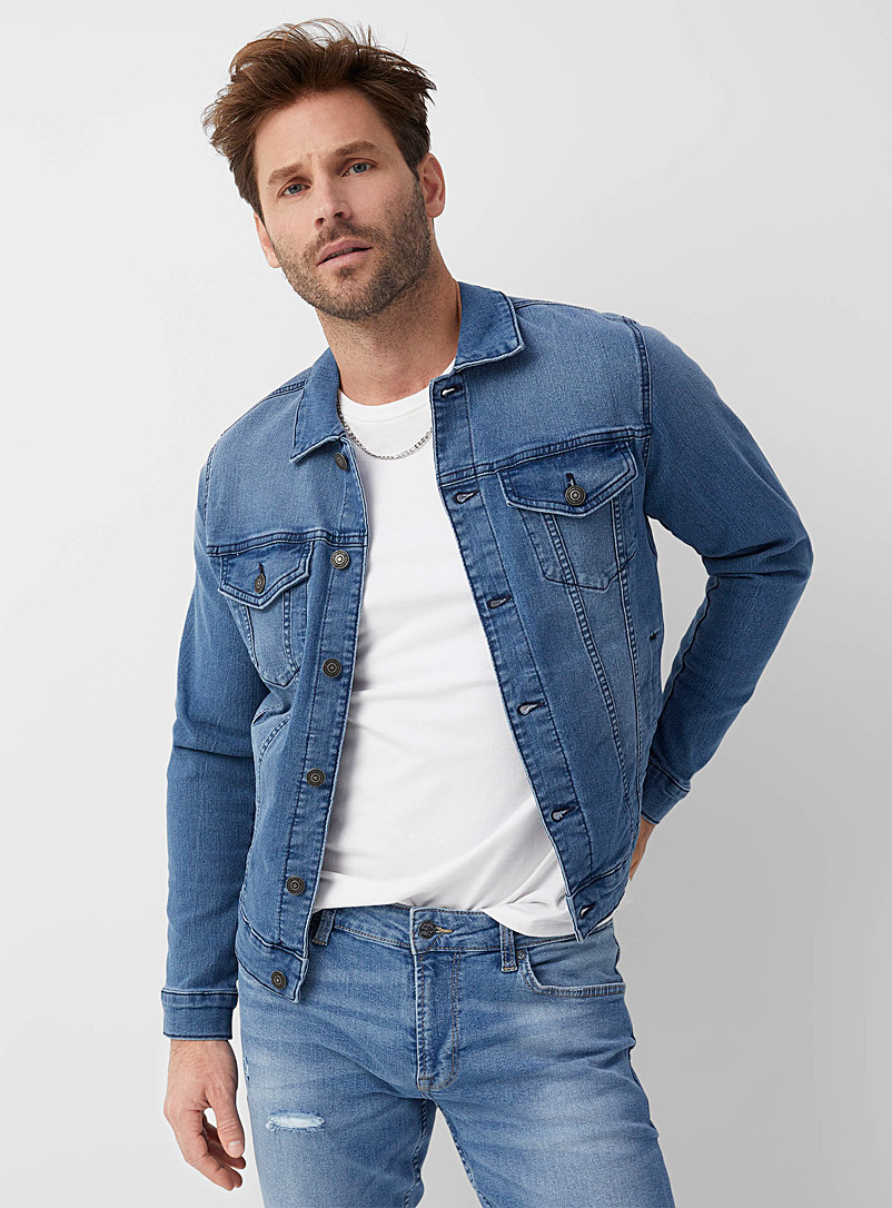 Only & Sons Slate Blue Stretch jean jacket for men