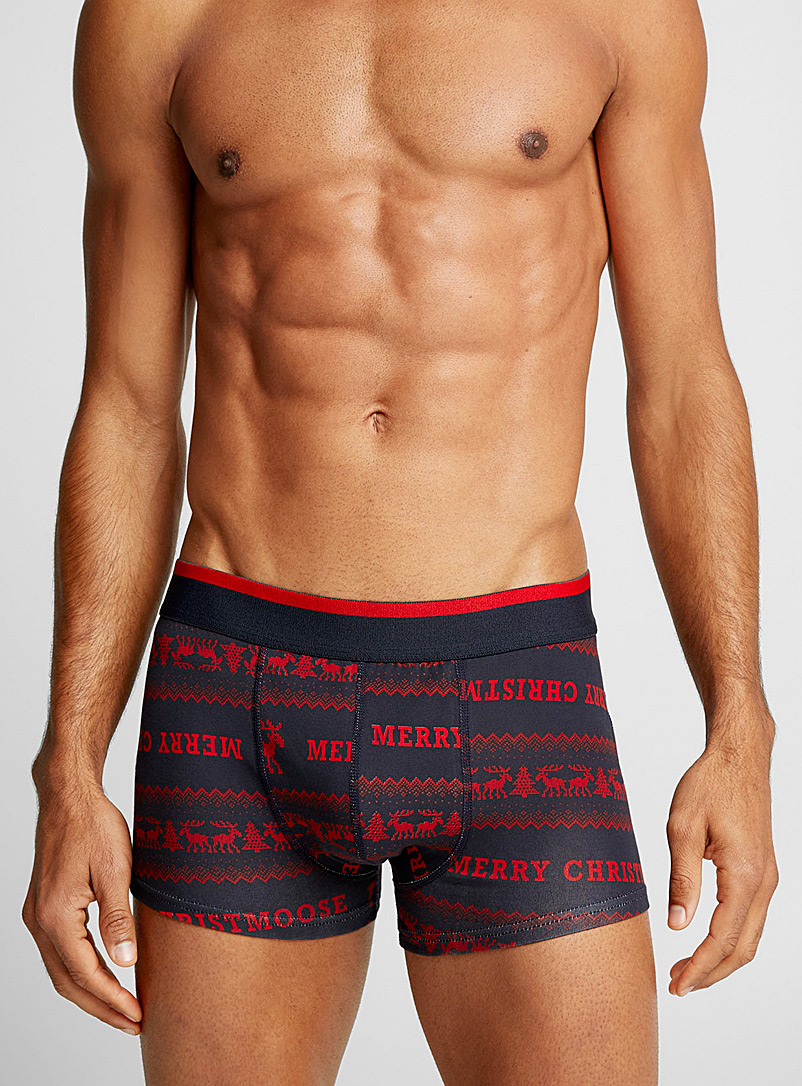 Only & Sons Patterned Red Festive trunk for men