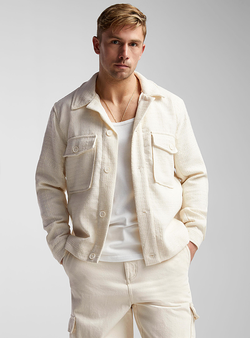 Only & Sons Ivory/Cream Beige Cream tweed jacket for men