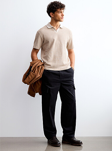Le pantalon cargo taille &eacute;lastique <b>Coupe droite</b>
