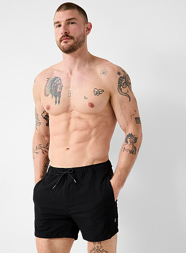 Le maillot short seersucker uni
