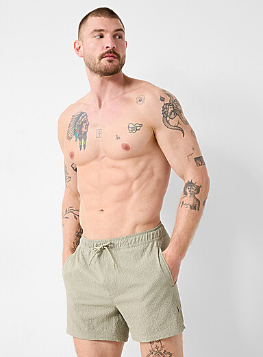 Le maillot short seersucker uni