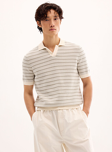 Le polo col Johnny tricot jacquard