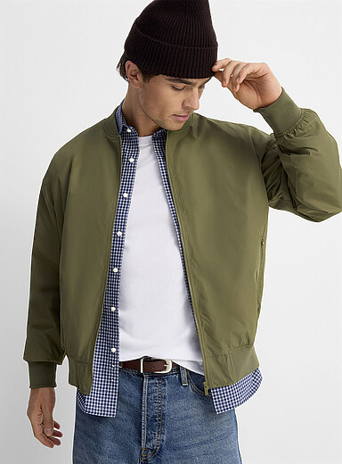 Only & Sons Mossy Green Lightweight bomber jacket for men