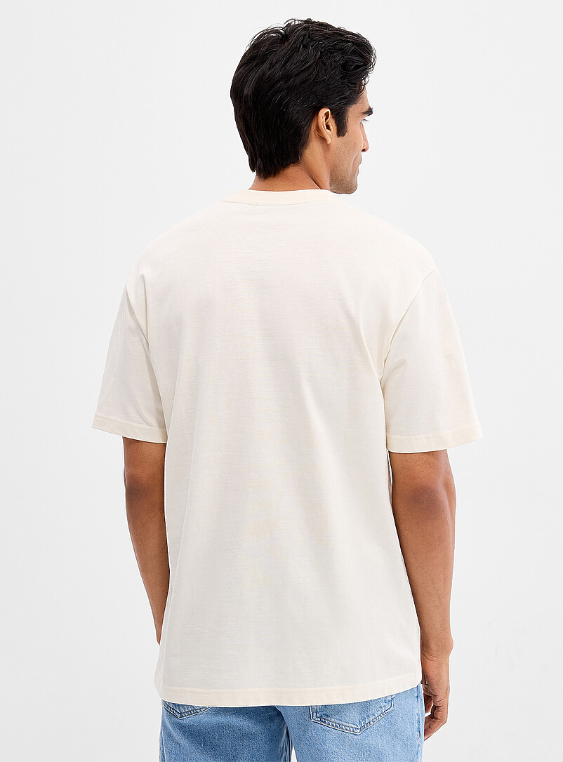 Only & Sons: Le t-shirt message brod&eacute; Blanc pour homme