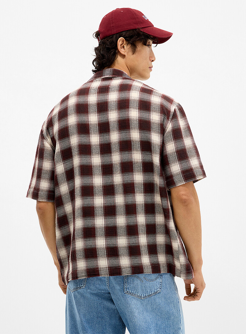 Only & Sons: La chemise col ouvert tricot carreaux <b>Coupe relaxe</b> Vert pour homme