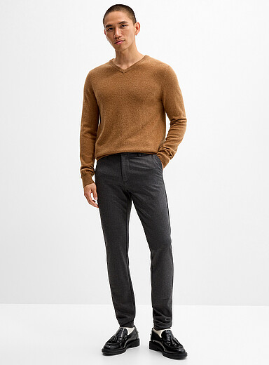Only & Sons Brown Micro-check pant <b>Slim fit</b> for men