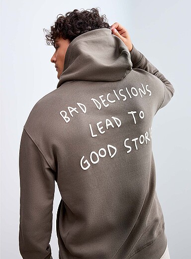 Only & Sons Khaki Good Stories hoodie for men