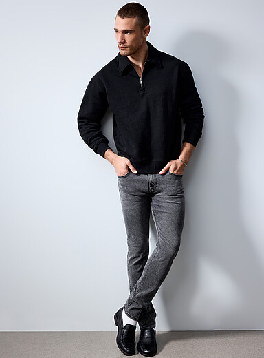Only & Sons: Le jean cendr&eacute; d&eacute;lav&eacute; <b>Coupe &eacute;troite</b> Gris pour homme