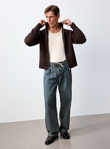 Only & Sons: Le cardigan zipp&eacute; &eacute;pur&eacute; Brun pour homme