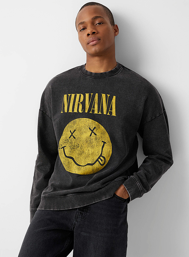 Only & Sons Black Nirvana sweatshirt for men