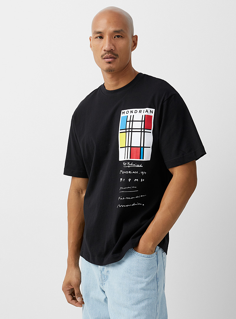 Only & Sons: Le t-shirt Mondrian Noir pour homme